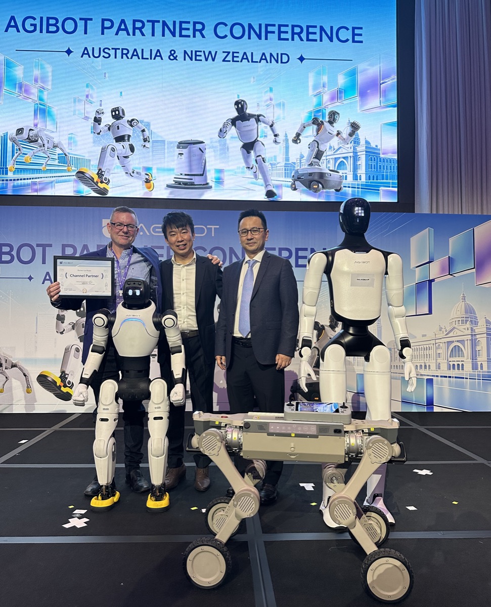 Adrian Tyson at the AGIBOT Australia and New Zealand partner conference
